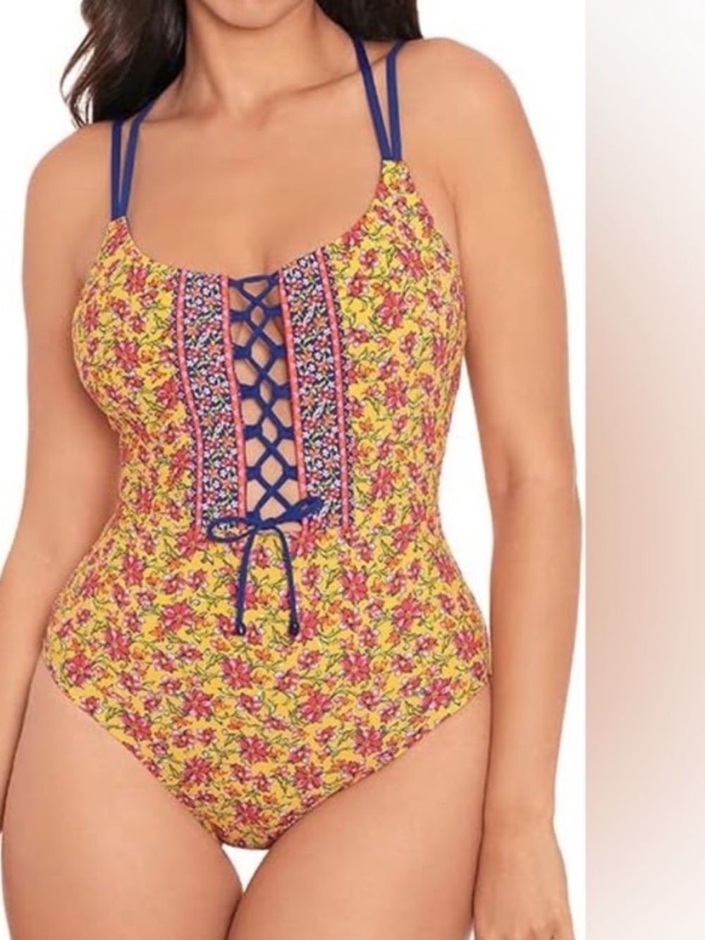 Skinny Dippers Medium Swimsuit Jelly Beans Suga Babe Lace Up Front NWT